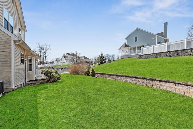 view of yard featuring fence