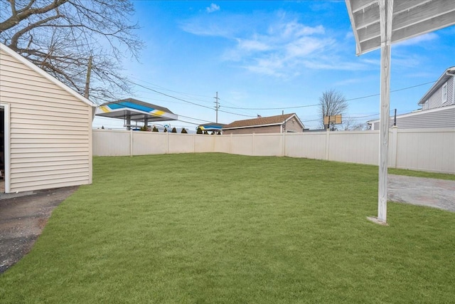 view of yard with fence