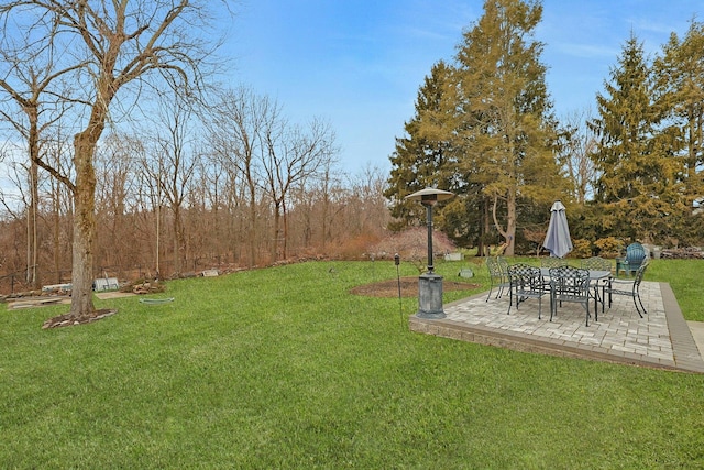 view of yard with a patio area