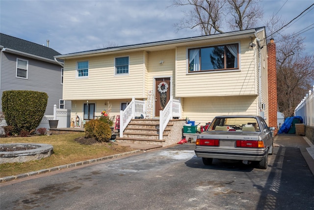 view of split foyer home