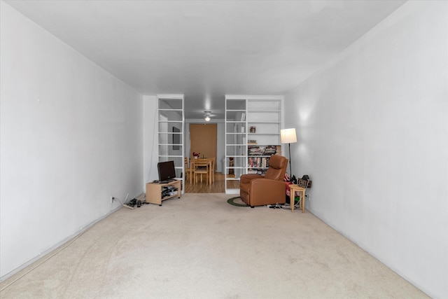 living area with carpet floors