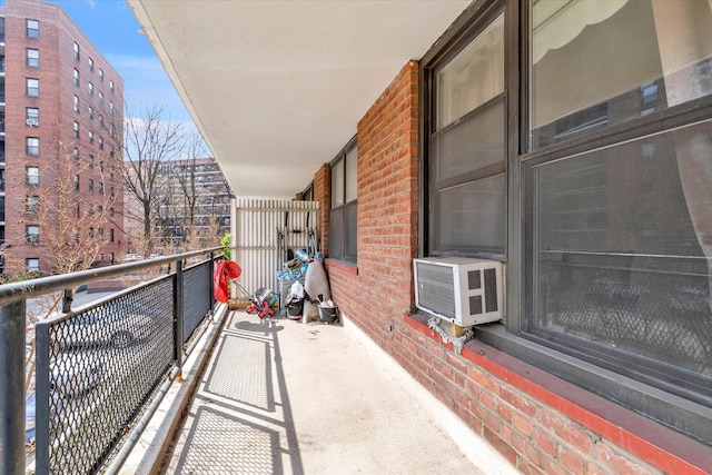 balcony featuring cooling unit