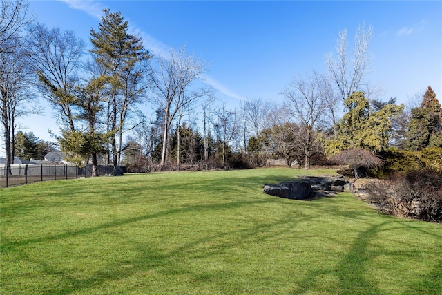 view of yard with fence