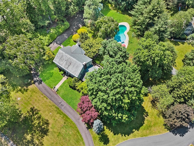 1 Finnegan Ln, Montebello, NY 10901 - drone / aerial view of a pool area