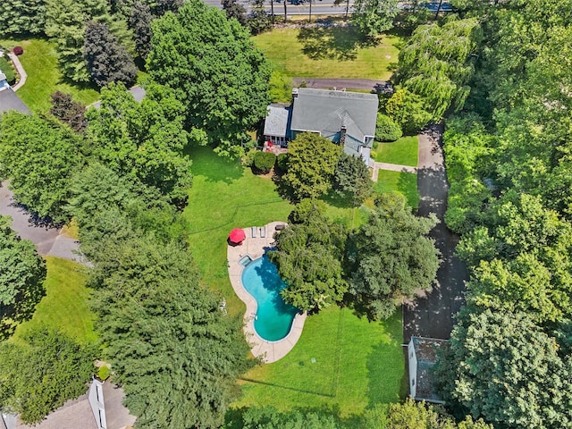1 Finnegan Ln, Montebello, NY 10901 - drone / aerial view of a pool area