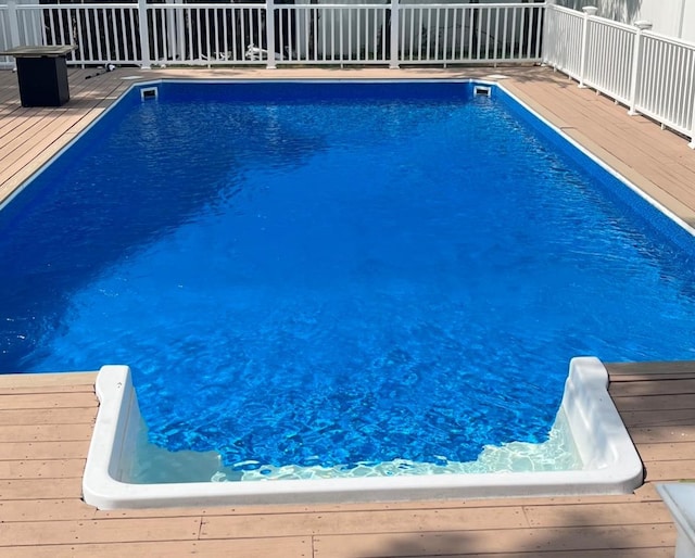 pool with a deck