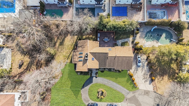 aerial view with a residential view