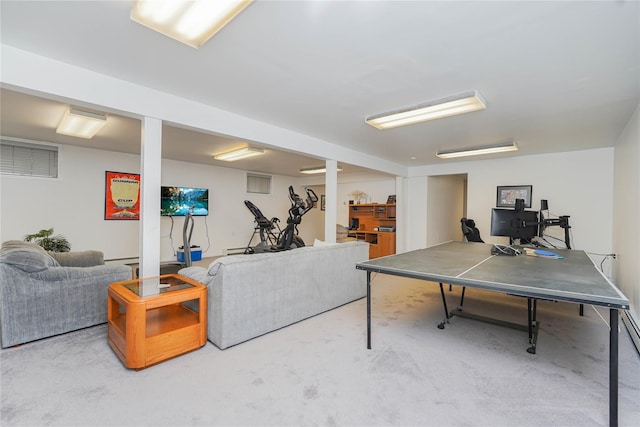 playroom with carpet floors