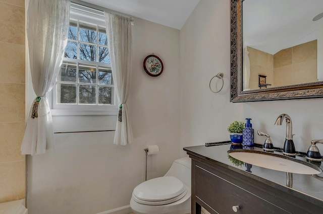 bathroom with toilet and vanity