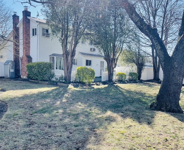 view of yard with fence