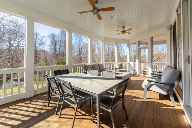 view of sunroom