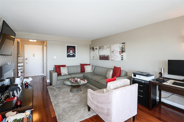 living room featuring hardwood / wood-style floors