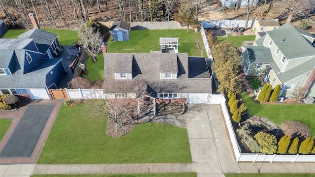 bird's eye view with a residential view