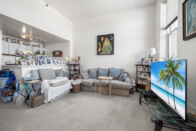 view of carpeted living area