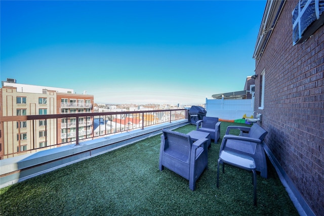 view of patio with a balcony