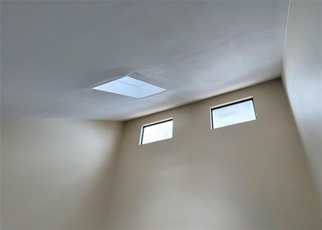 interior space featuring a skylight