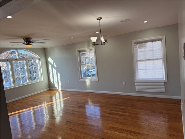 153-33 119th Rd, Jamaica, NY 11434 - spare room featuring baseboards, visible vents, wood finished floors, and recessed lighting