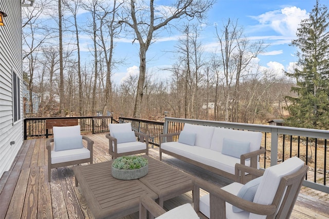 deck with outdoor lounge area