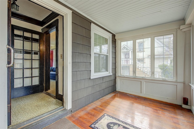 view of unfurnished sunroom