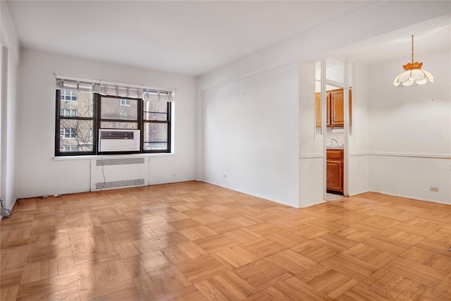 empty room with radiator heating unit