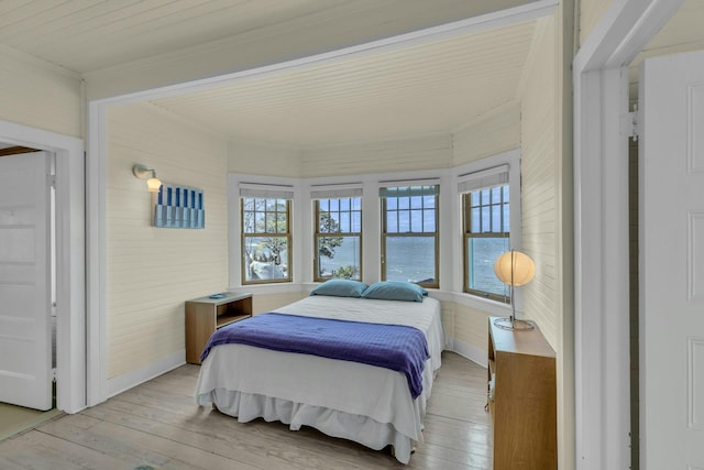 bedroom featuring light wood finished floors