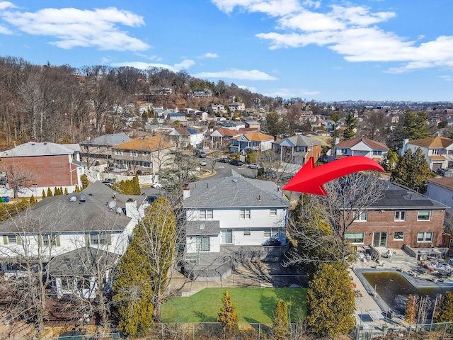 aerial view featuring a residential view