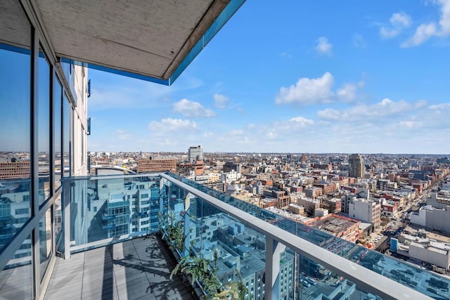 balcony featuring a view of city