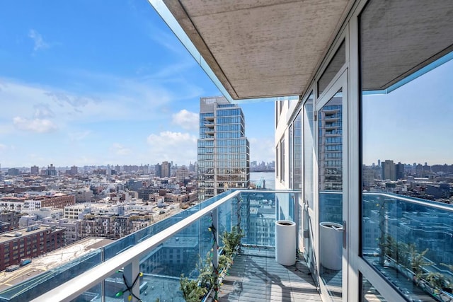 balcony with a view of city