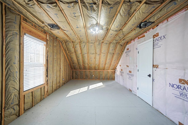 interior space with lofted ceiling