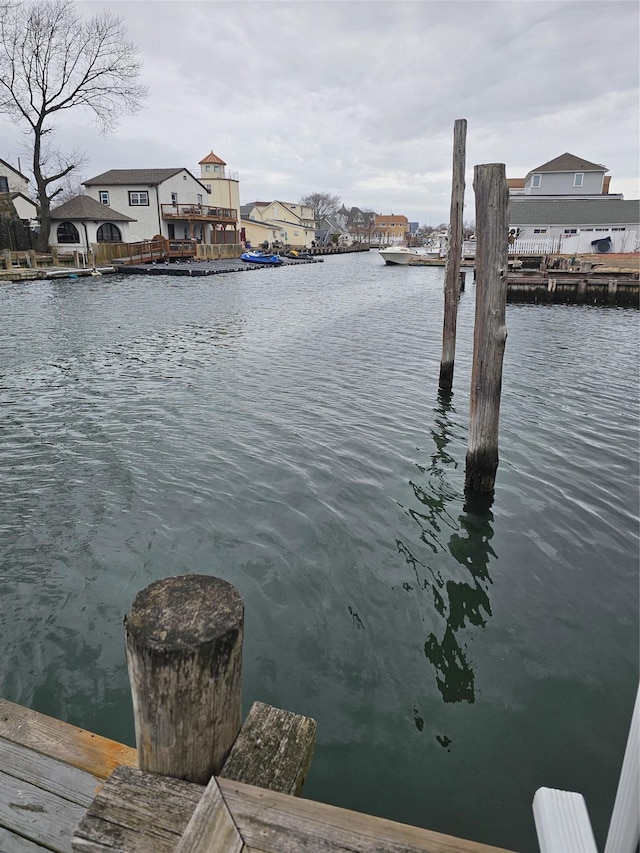 view of water feature featuring a dock