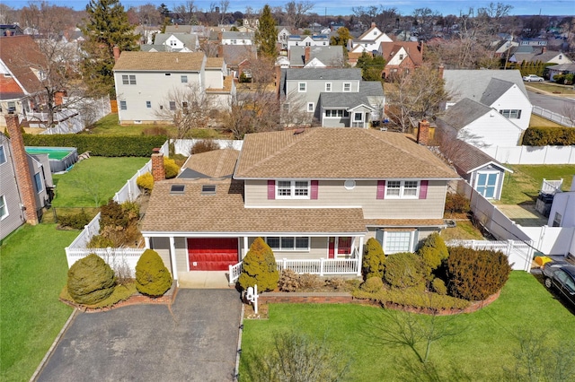 bird's eye view featuring a residential view