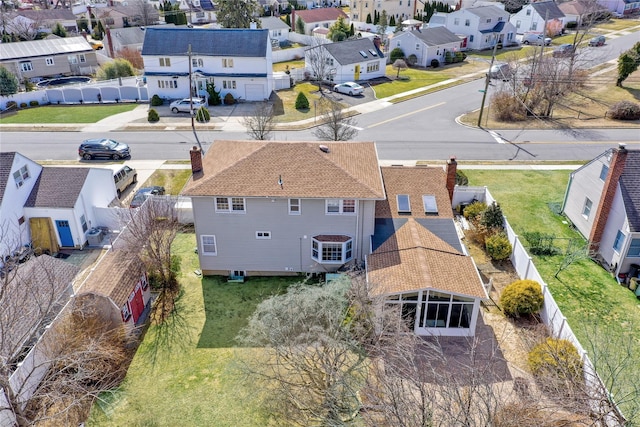 aerial view featuring a residential view