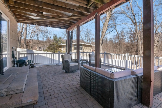 view of patio with an outdoor hangout area