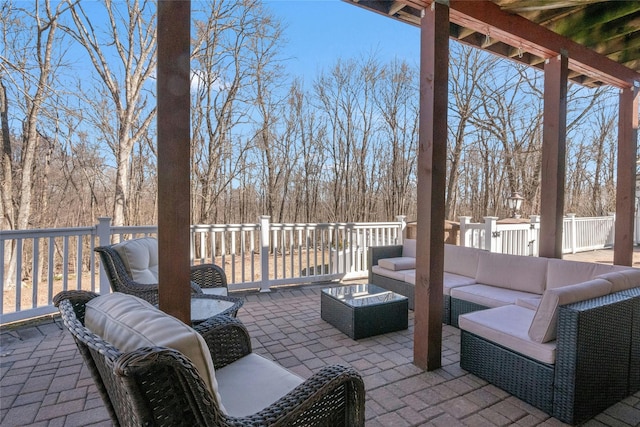 view of patio featuring an outdoor hangout area