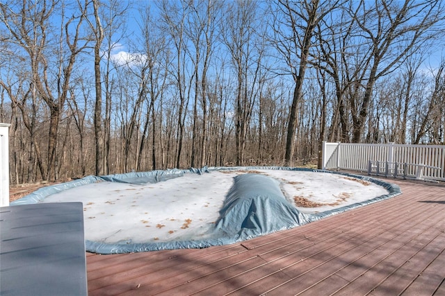 view of pool with a deck