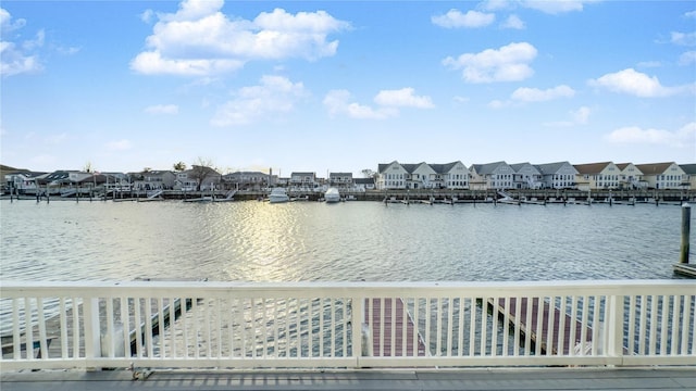 property view of water featuring a residential view