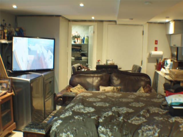 bedroom featuring recessed lighting