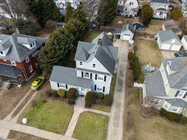 drone / aerial view with a residential view