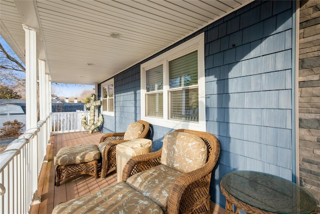 wooden deck with a porch