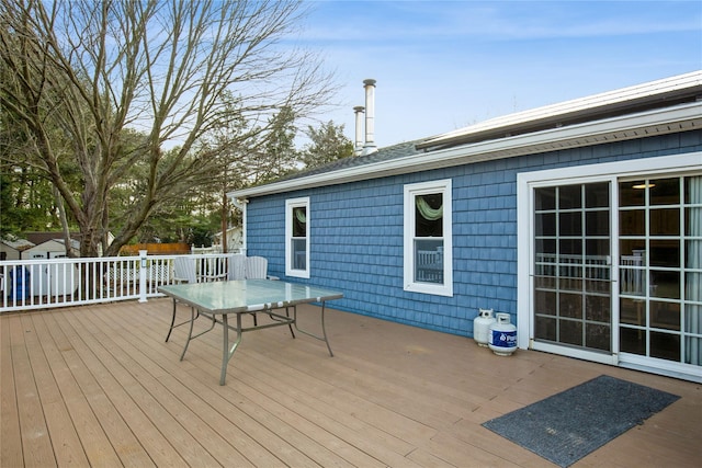 deck featuring outdoor dining area