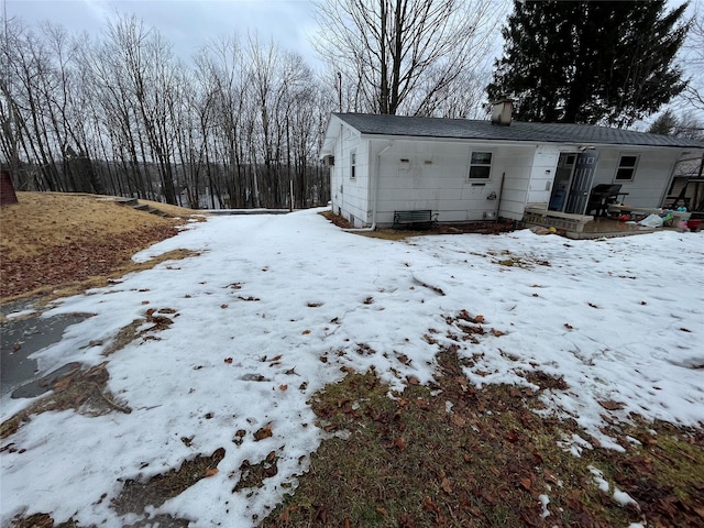 exterior space with a chimney