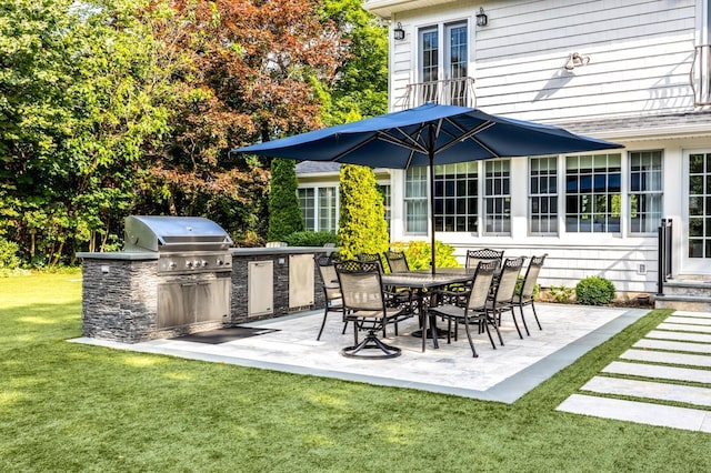 view of patio / terrace featuring a grill and area for grilling