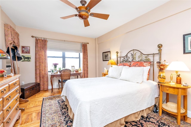 bedroom featuring ceiling fan