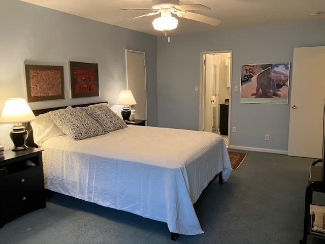 20 Chapel Pl Unit 2K, Great Neck, NY 11021 - carpeted bedroom featuring ceiling fan and baseboards