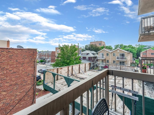 balcony with a residential view