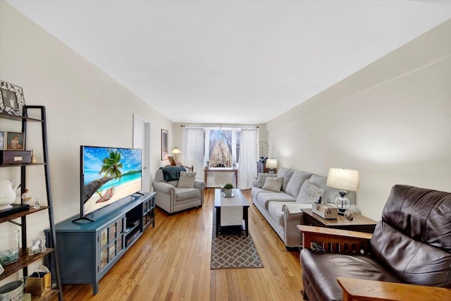 living room with light wood-style flooring