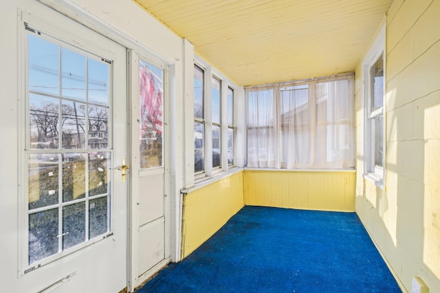 view of unfurnished sunroom