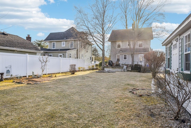 view of yard with fence