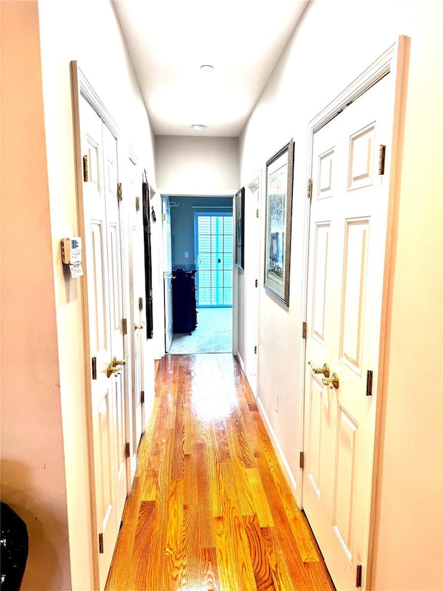 hall featuring light wood finished floors
