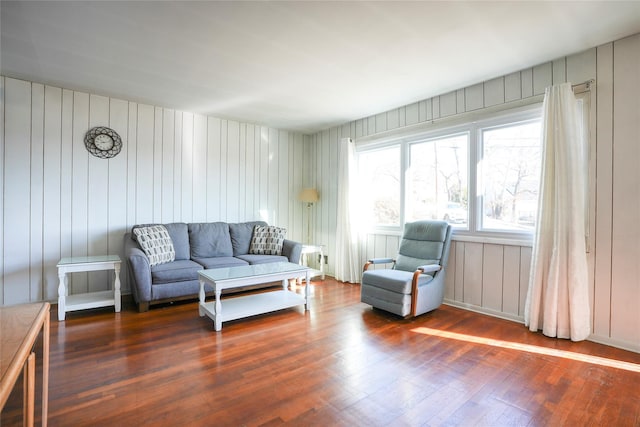 living area with wood finished floors